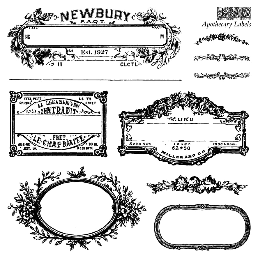 APOTHECARY LABELS 6X6 IOD STAMP™