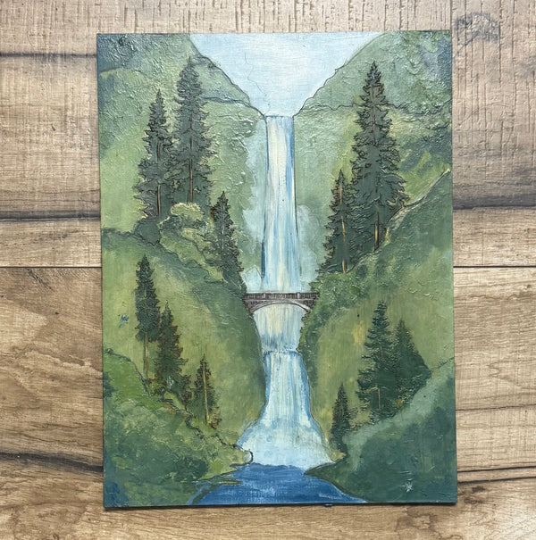 Multnomah Falls - Wood Canvas by ChicaTiza
