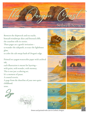 Cover for  Stilwell Scenes watercoloring pages s with scenic illustrations and text
