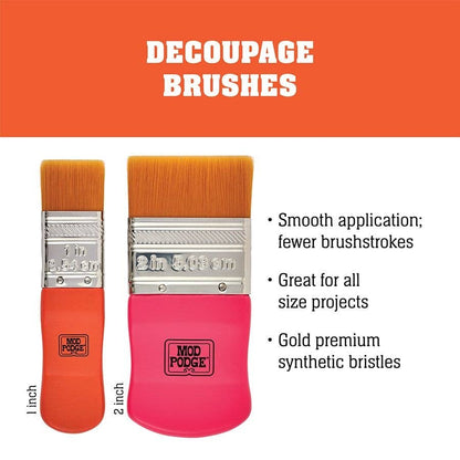 Mod Podge Decoupage Brushes 1" & 2" 2PC
