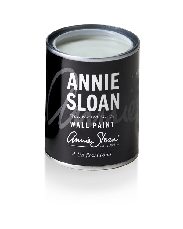 Open 4 floz tin of Annie Sloan Paled Mallow Wall Paint