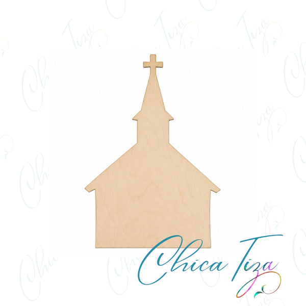 Church wood cutout and craft blank by ChicaTiza