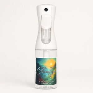 ChicaTiza 200ml continuous fine mist spray bottle on a clean white background