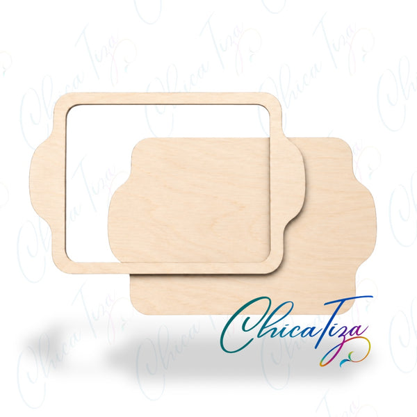 Separate backing and frame layers for the 9 × 12 ChicaTiza cookie sheet wood blank