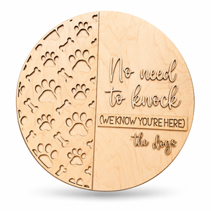 Dog’s Sign Craft Kit by ChicaTiza — round wooden design on a white background with a soft shadow
