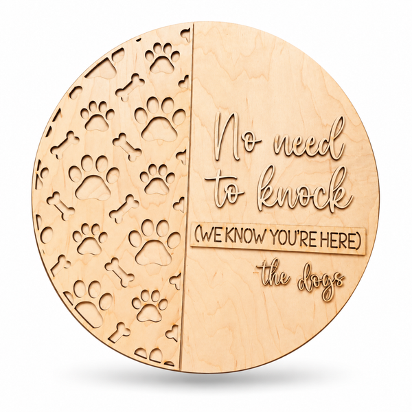 Dog’s Sign Craft Kit by ChicaTiza — round wooden design on a white background with a soft shadow