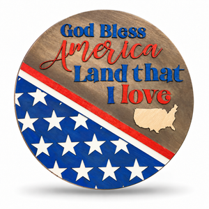 Land That I Love Craft Kit by ChicaTiza — round wooden design on a white background with a soft shadow