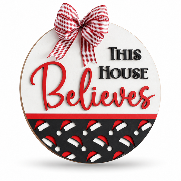 This House Believes Craft Kit by ChicaTiza — round wooden design on a white background with a soft shadow
