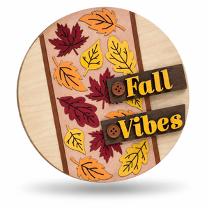 Fall Vibes Craft Kit by ChicaTiza — round wooden design on a white background with a soft shadow
