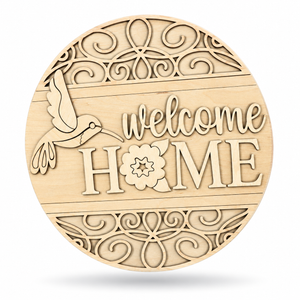 Hummingbird Craft Kit by ChicaTiza — round wooden design on a white background with a soft shadow