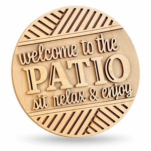 Welcome to the Patio Craft Kit by ChicaTiza — round wooden design on a white background with a soft shadow