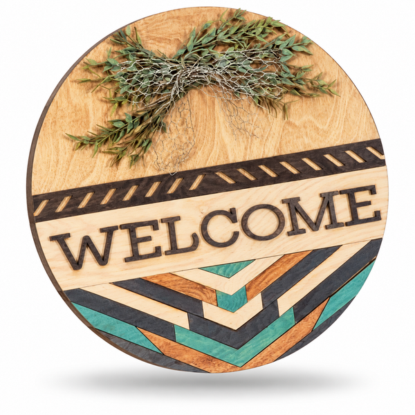 Boho Western Craft Kit by ChicaTiza — round wooden design on a white background with a soft shadow