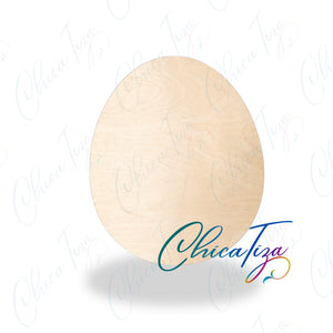 Unfinished maple egg wood cutout craft blank by ChicaTiza
