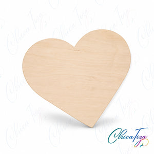 Unfinished maple heart wood cutout craft blank by ChicaTiza