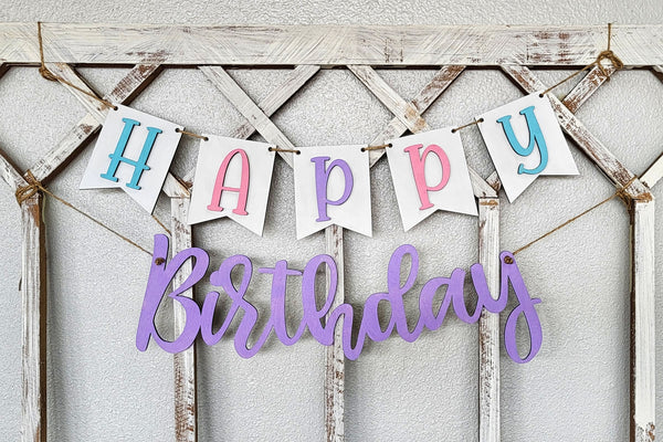 Birthday  Wood Tiered Tray - ChicaTiza Paint Kit