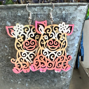 Hand-painted This little piggy … Earrings by Wisp & Fern