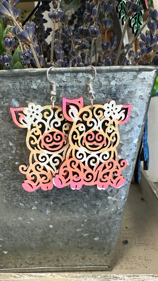 This little piggy … Earrings — Wisp & Fern by ChicaTiza