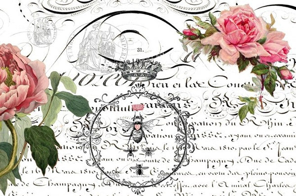 Queen Bee Decoupage paper - Roycycled Treasures