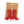 Hand-painted red filigree cowboy boot earrings on a kraft display card