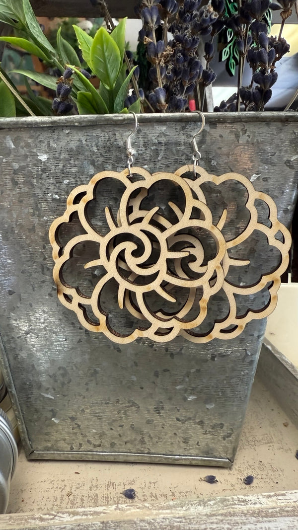 Hand-painted Rosita Earrings by Wisp & Fern — front view