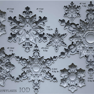 Snowflakes 6 × 10-inch IOD Encore mould