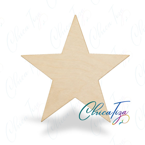 Unfinished maple star wood cutout craft blank by ChicaTiza