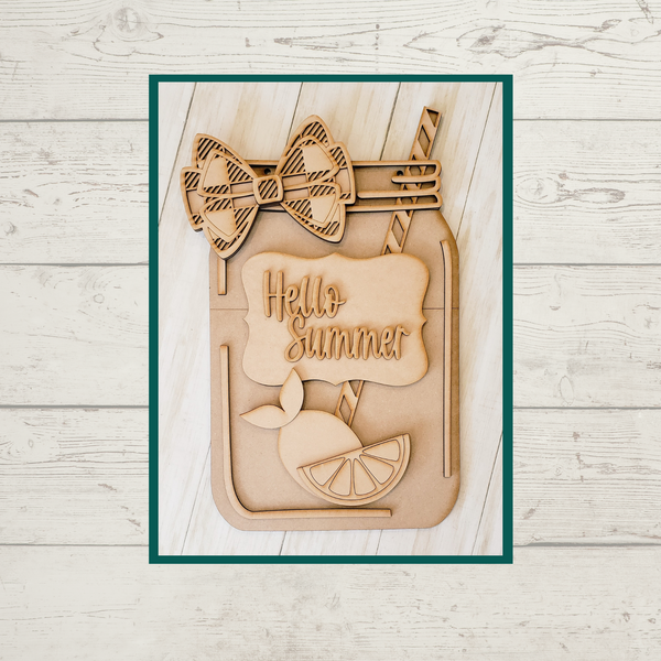 Lemonade Mason Jar  - Wooden Decor | Sign - ChicaTiza