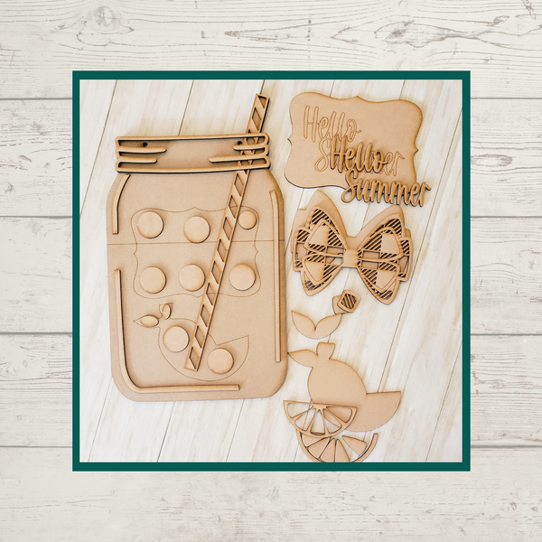 Lemonade Mason Jar  - Wooden Decor | Sign - ChicaTiza