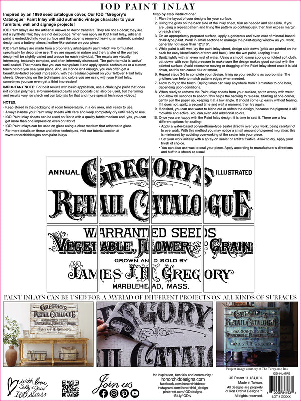 IOD Gregory's Catalogue IOD Paint Inlay 12x16 Pad™