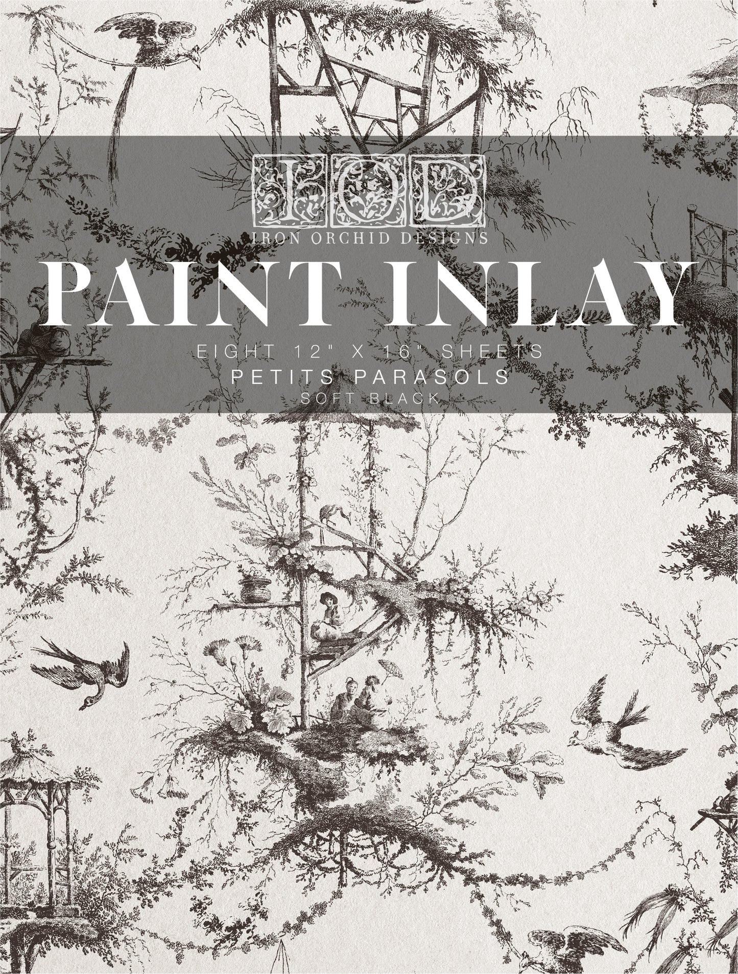 IOD Petits Parasols Black IOD Paint Inlay 12x16 Pad™
