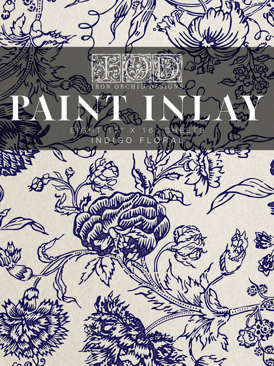IOD Indigo Floral IOD Paint Inlay 12x16 Pad™