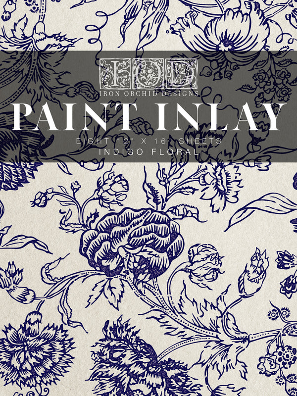 IOD Indigo Floral IOD Paint Inlay 12x16 Pad™
