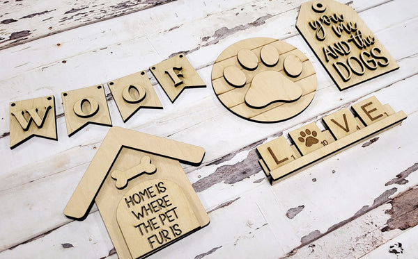 Pets Wooden Tier Tray Set  | Chica Tiza