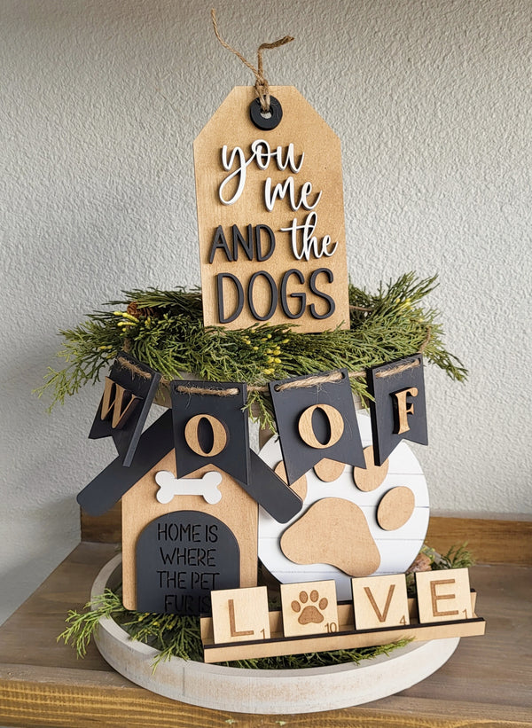 Pets Wooden Tier Tray Set  | Chica Tiza