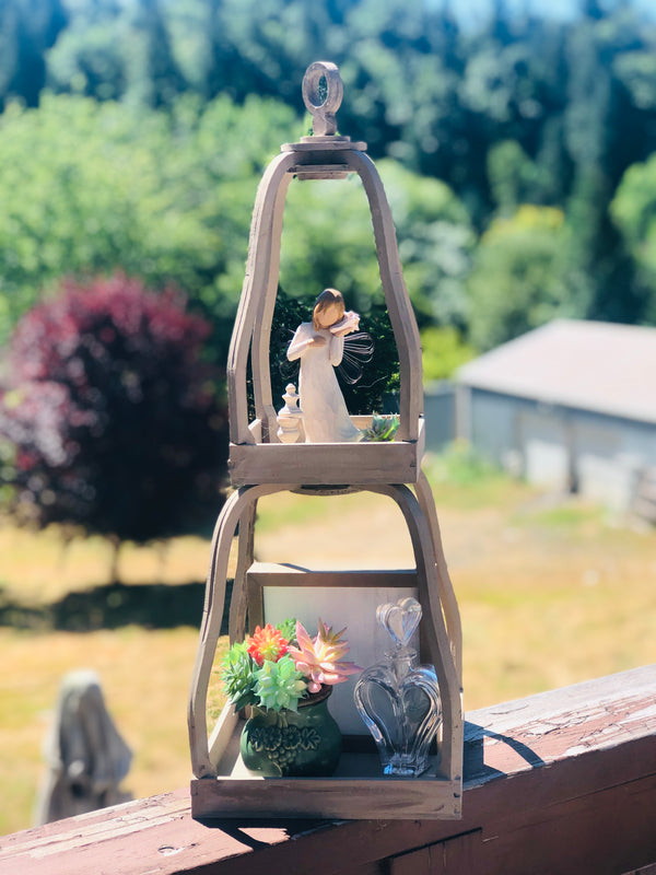 Double Tiered Cloche - Wooden Tiered Tray |The Stilwell House